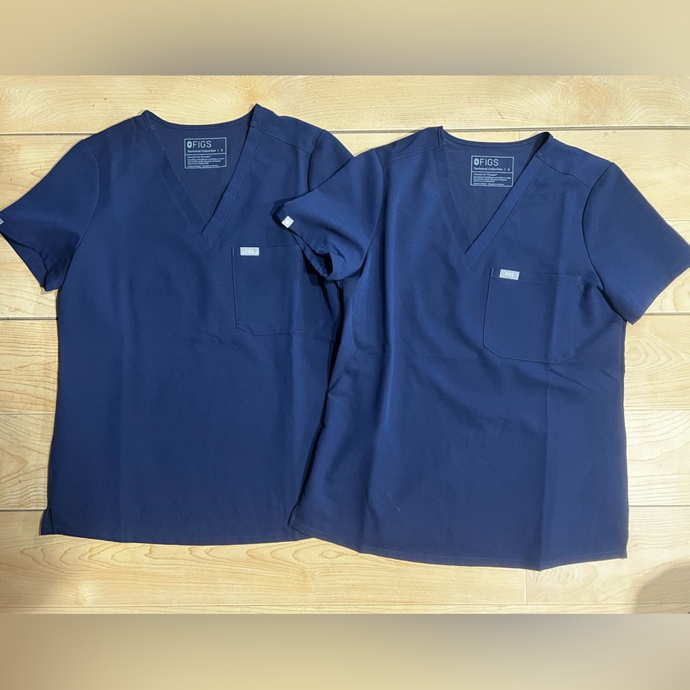 Figs Deep Blue V-Neck Scrub Tops